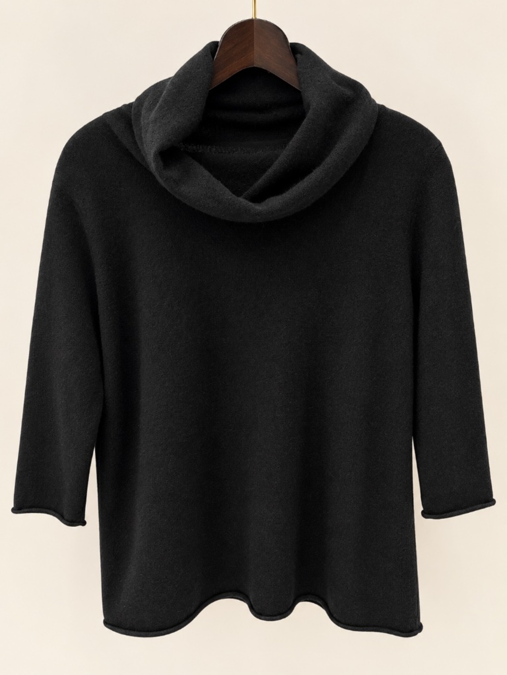 Neiman Marcus Cashmere Collection Black Cowl Neck Sweater Size M